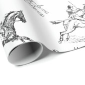 Modernes, stilvolles Schwarz-weißes Reiten Geschenkpapier (Rolleneckpunkt)