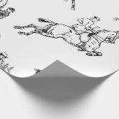 Modernes, stilvolles Schwarz-weißes Reiten Geschenkpapier (Ecke)