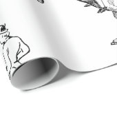 Modernes, stilvolles Schwarz-weißes Reiten Geschenkpapier (Rolleneckpunkt)