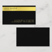 Modernes stilvolles schwarzes Gold Minimalistic Visitenkarte (Vorne/Hinten)