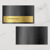 Modernes stilvolles schwarzes Goldgraues Visitenkarte (Vorne/Hinten)