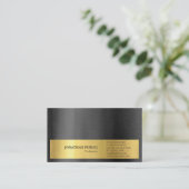 Modernes stilvolles schwarzes Goldgraues Visitenkarte (Stehend Vorderseite)