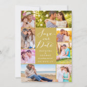 Modernes, stilvolles Script 8 Multi-Foto Save the  Date (Vorderseite)