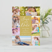 Modernes, stilvolles Script 8 Multi-Foto Save the  Date (Stehend Vorderseite)