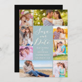 Modernes, stilvolles Script 8 Multi-Foto Save the Einladung (Vorne/Hinten)