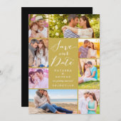 Modernes, stilvolles Script 8 Multi-Foto Save the Save The Date (Vorne/Hinten)