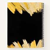 Modernes, stilvolles Script Black Gold-Namens-Them Notizblock (Rückseite)