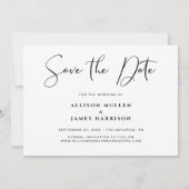 Modernes, stilvolles Script-Foto Save The Date (Rückseite)