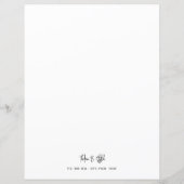 Modernes, stilvolles Skriptbriefpapier (Rückseite)