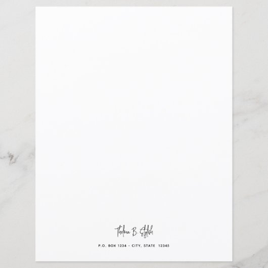 Modernes, stilvolles Skriptbriefpapier (Vorderseite)