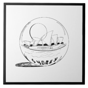 Modernes, stilvolles Sydney Sity Schwarz-weiß Fliese