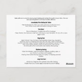 Modernes, stilvolles Tätowierung Künstlernachsorge Postkarte (Rückseite)