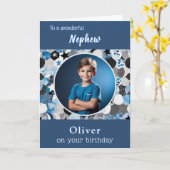 Modernes, stilvolles Trendy 1 Foto Nephew Birthday Karte (Gelbe Blume)