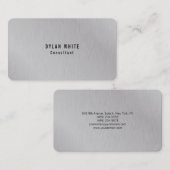 Modernes, stilvolles Trendy Creative Silver Gray S Visitenkarte (Vorne/Hinten)