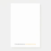 Modernes, stilvolles Trendy Orange Modernes Minima Post-it Klebezettel (Vorderseite)