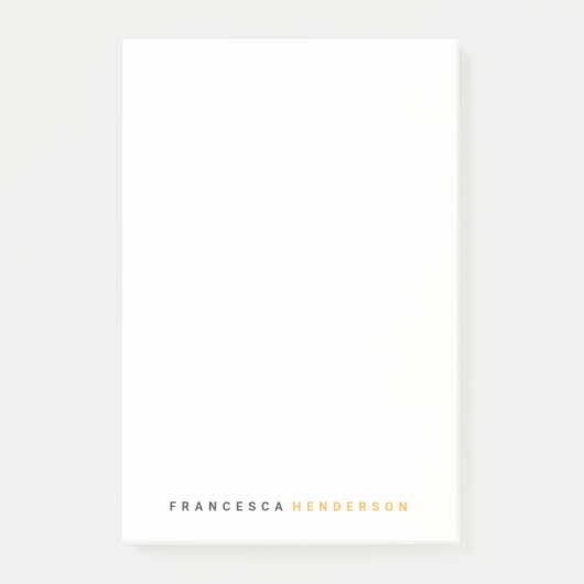 Modernes, stilvolles Trendy Orange Modernes Minima Post-it Klebezettel (Vorderseite)