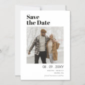Modernes, stilvolles Typografie-Foto Save the Date Magneteinladung (Vorderseite)