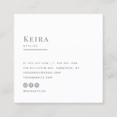 Modernes, stilvolles Typografie-Minimalistisches F Quadratische Visitenkarte (Rückseite)