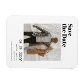 Modernes, stilvolles Typografie-Save the Date Foto Magnet (Horizontal)
