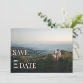 Modernes, stilvolles Typografie-Save the Date Foto Save The Date (Stehend Vorderseite)