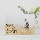 Modernes, stilvolles Typografie-Save the Date Foto Save The Date (Stehend Vorderseite)