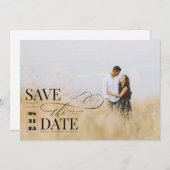Modernes, stilvolles Typografie-Save the Date Foto Save The Date (Vorne/Hinten)