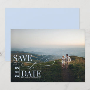 Modernes, stilvolles Typografie-Save the Date Foto Save The Date