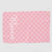 Modernes, stilvolles und Mit Monogramm Checkered Golfhandtuch (Horizontal)