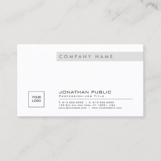 Modernes, stilvolles Unternehmen Geschmackvolle Lo Visitenkarte (Vorderseite)