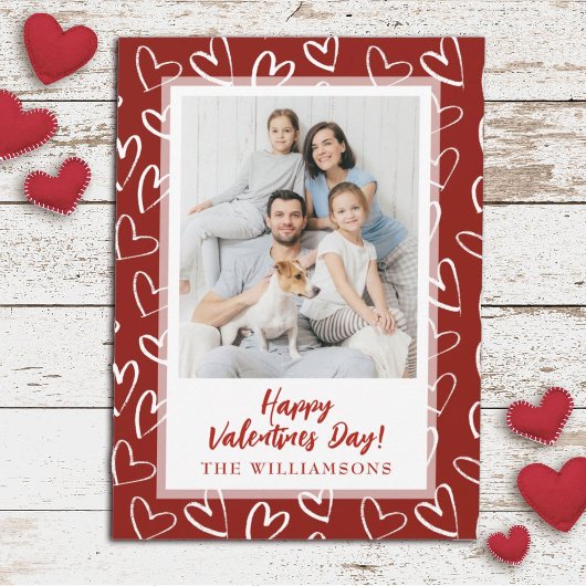 Modernes stilvolles Valentinstag Family Foto Feiertagskarte