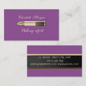 Modernes, stilvolles Violett - Makeup-Lipstick Visitenkarte (Vorne/Hinten)