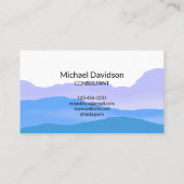 Modernes, stilvolles Watercolor Blau Abstrakt Mini Visitenkarte (Rückseite)