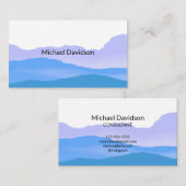 Modernes, stilvolles Watercolor Blau Abstrakt Mini Visitenkarte (Vorne/Hinten)