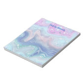 Modernes, stilvolles Watercolor Swirl Mit Monogram Notizblock (Rotiert)