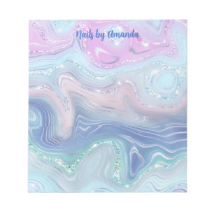 Modernes, stilvolles Watercolor Swirl Mit Monogram Notizblock