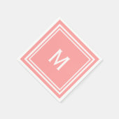 Modernes, stilvolles Watermelon oder Coral Pink Mo Serviette (Ecke)