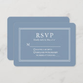 Modernes, stilvolles Wedding Dusty Blue RSVP Karte (Vorne/Hinten)