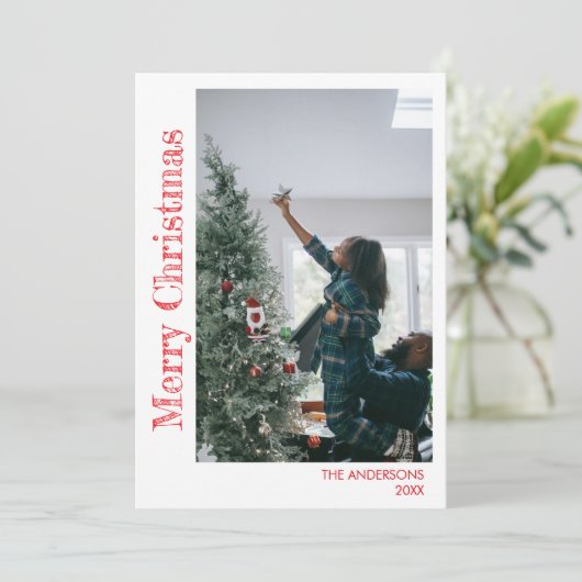 Modernes stilvolles WeihnachtsfamilienFoto Feiertagskarte (Stehend Vorderseite)