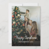 Modernes, stilvolles Weihnachtsskript-Foto Feiertagskarte (Vorderseite)