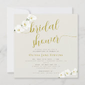 Modernes, stilvolles Weiß-Orchid-Beige-Brautparty Einladung (Vorderseite)