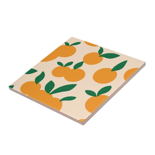 Modernes, stilvolles Zitrusfrüchte Orangen Muster Fliese (Seite)