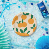 Modernes, stilvolles Zitrusfrüchte Orangen Muster Pappteller (Party)