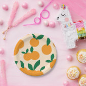 Modernes, stilvolles Zitrusfrüchte Orangen Muster Pappteller (Party)