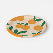 Modernes, stilvolles Zitrusfrüchte Orangen Muster Pappteller (Schrägansicht)
