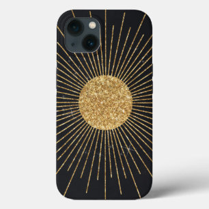 Modernes strahlend goldenes Sonnenschwarz-Design Case-Mate iPhone Hülle
