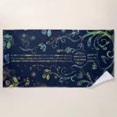 Modernes Strandhandtuch mit Blume Gitarre (Vorderseite)