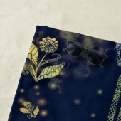 Modernes Strandhandtuch mit Blume Gitarre (Beispiel)