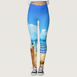 Modernes Strandpanorama Leggings