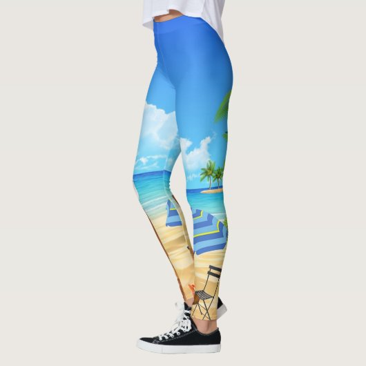 Modernes Strandpanorama Leggings (Links)