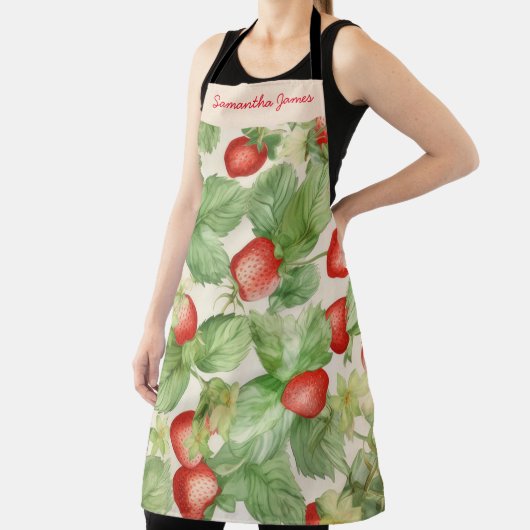 Modernes Strawberry Muster Personalisiert Schürze (InSitu)